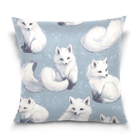 Cute Fox Pillowcase Special Crystal Velvet Square One Side Beautifully Printed Breathable And Comfortable Multi-functional Pillow 16in