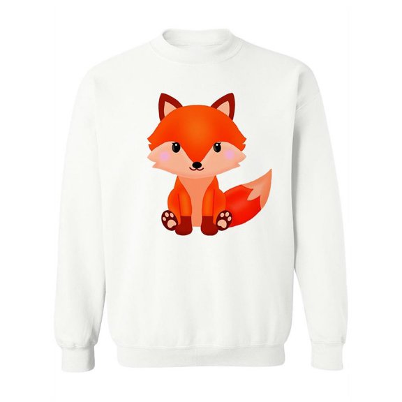 Cute Fox Sitting Sweatshirt Women -SPIdeals Designs, Female Small