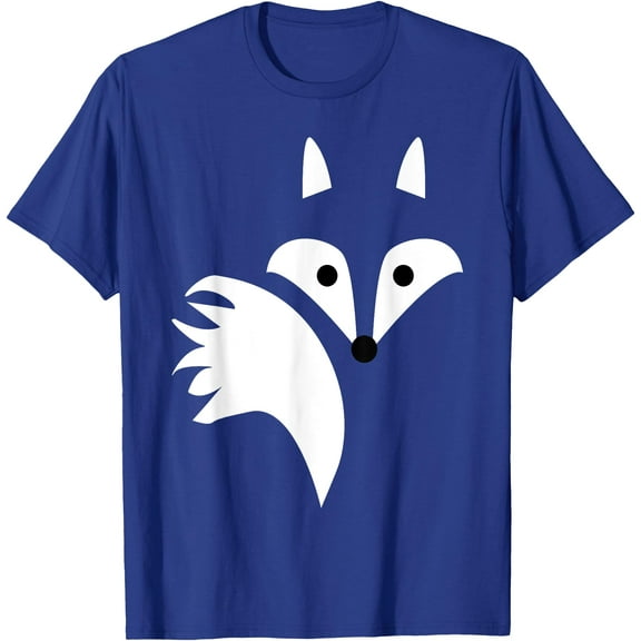 Cute Fox Sysbol Minimalist Imagine Unisex T-Shirt for Men Women Kids,Royal Blue Color,Size L