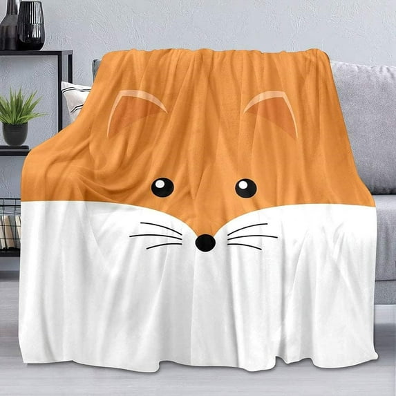 Cute Fox Throw Blanket, Cartoon Animal Blanket, Kids Blanket, Toddler Blankets for Girls Boys, Cozy Soft Warm Lightweight Fuzzy Fluffy Plush Flannel Fleece Blanket for Couch, Sofa, 40"x50"