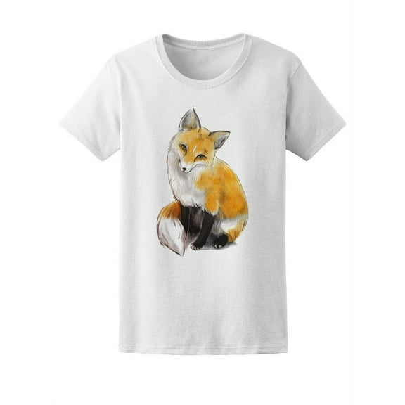 Cute Fox Tilting Head T-Shirt Women -Image by Shutterstock, Female Medium