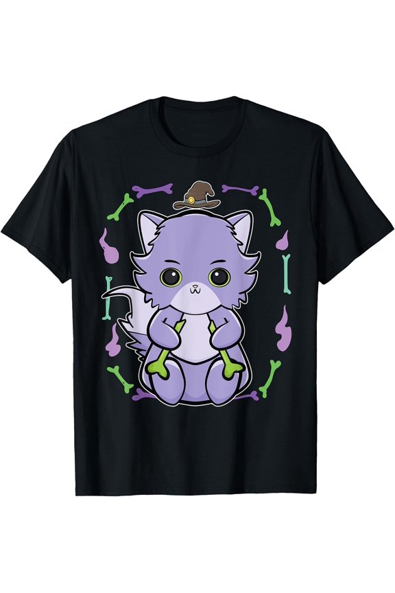Cute Fox With Bone Kawaii Pastel Goth T-Shirt