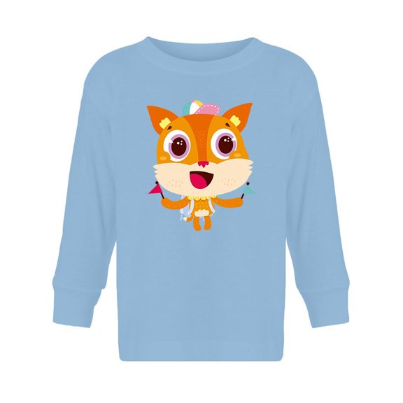 Cute Fox With Flags Long Sleeve Toddler -Image by Shutterstock,  5 Toddler