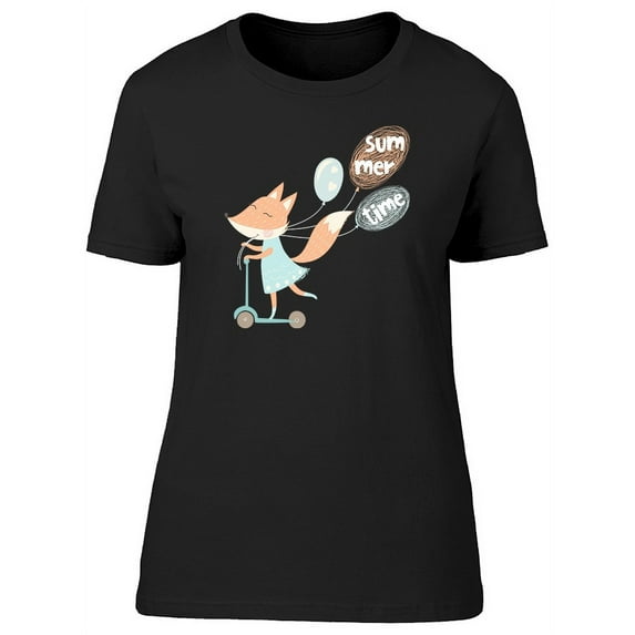 Cute Fox With Scooter T-Shirt Women -Image by Shutterstock, Female x-Large