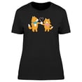 thumbnail image 1 of Cute Foxes Sharing Coffee T-Shirt Women -Image by Shutterstock, Female Small, 1 of 2
