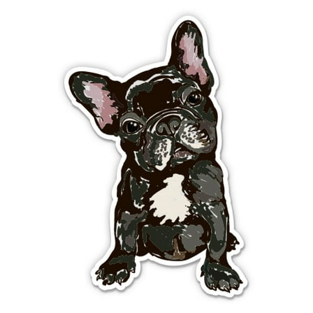 Cute French Bulldog - 3" Vinyl Sticker - For Car Laptop Water Bottle Phone - Waterproof Decal