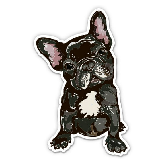 Cute French Bulldog - 3" Vinyl Sticker - For Car Laptop Water Bottle Phone - Waterproof Decal