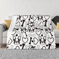 Cute French Bulldog Black White Throw Blanket for Couch, Soft Fuzzy