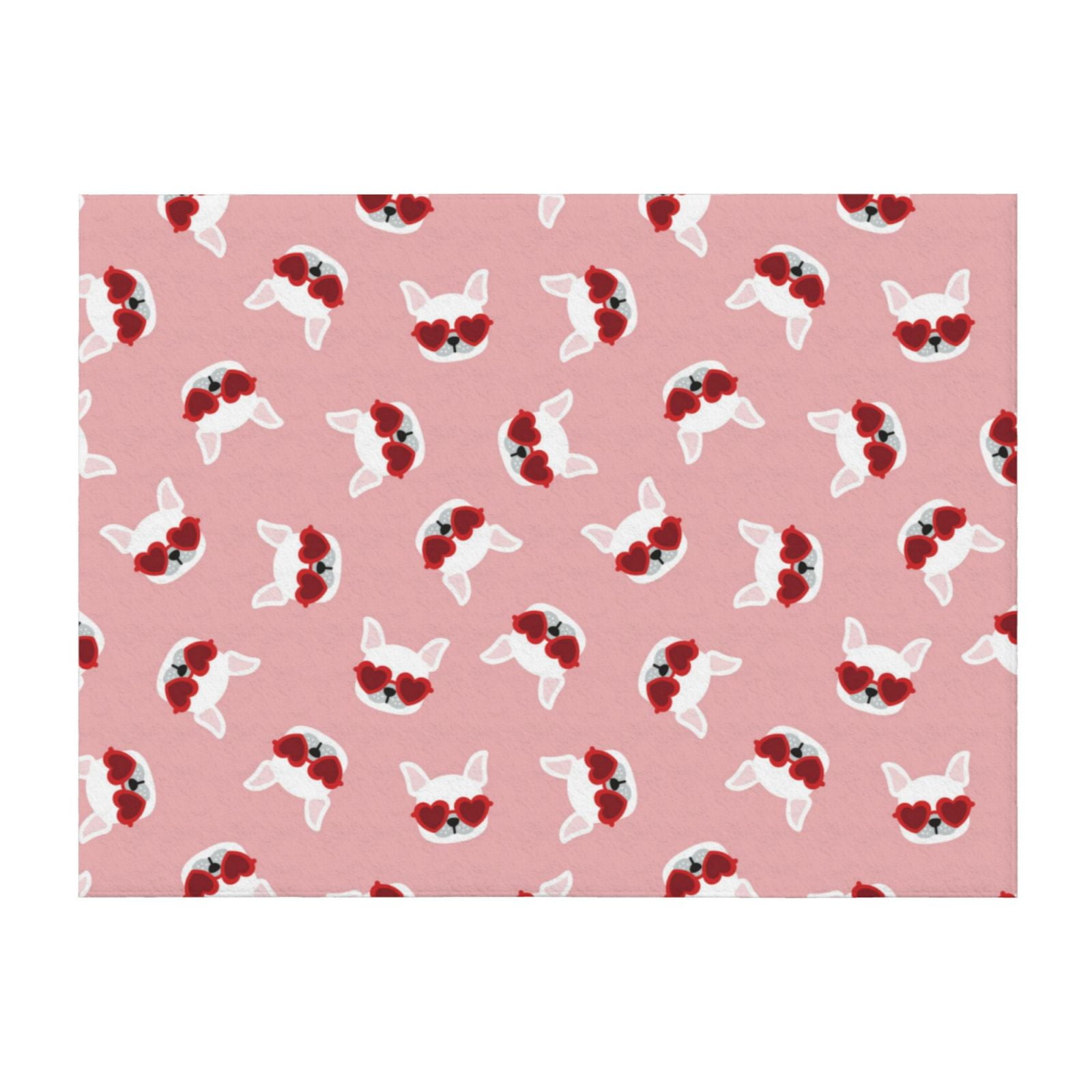 Cute French Bulldog Eyeglasses Throw Blanket for Couch, Super Soft