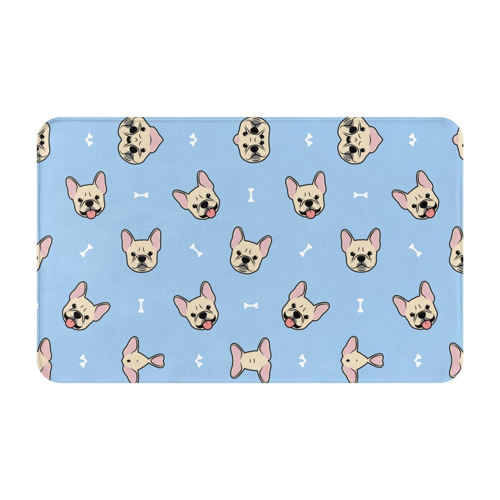 Cute French Bulldog Front Door Mat, Indoor Mats for Bedroom Bathroom