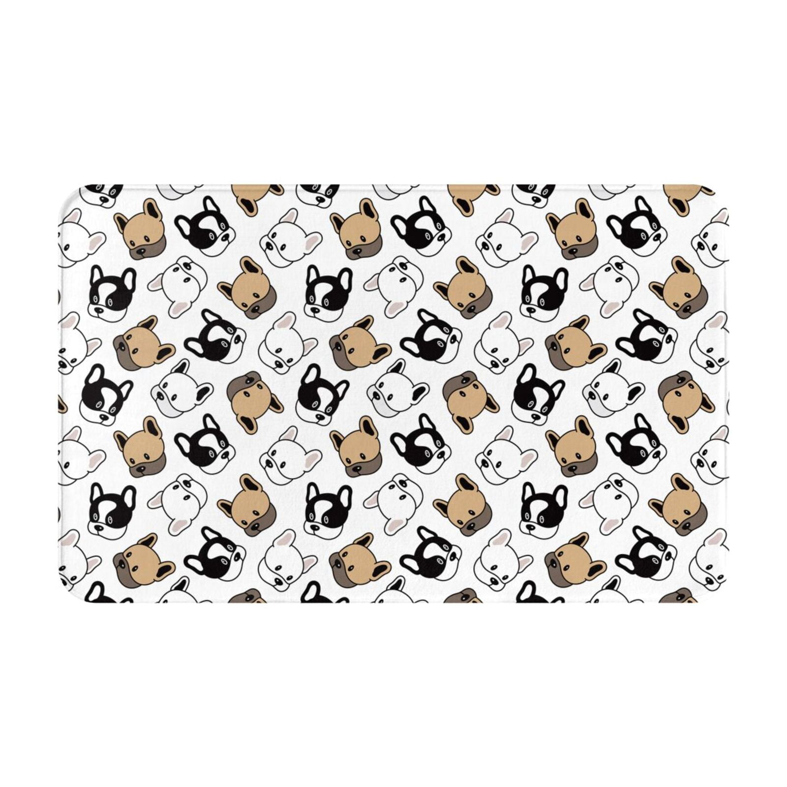 Cute French Bulldog Front Door Mat, Indoor Mats for Bedroom Bathroom