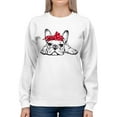 thumbnail image 1 of Cute French Bulldog Laying Sweatshirt Women -SPIdeals Designs, Female Medium, 1 of 4