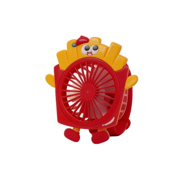 Cute French Fries Shaped Watch Fan, 1 Speed Portable Mini Cooling Fan, 1 Hour Working Duration for Summer