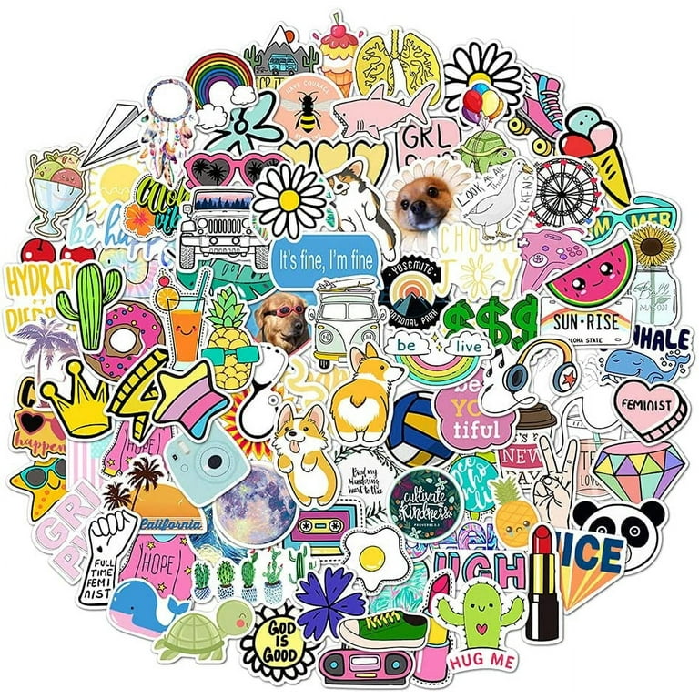 Maseihels 100pcs Cool Logo Icon Stickers Vinyl Waterproof Cool Funny  Stickers Decals for Adults Teens Kids Colorful Sticker Pack for Laptop  Phone