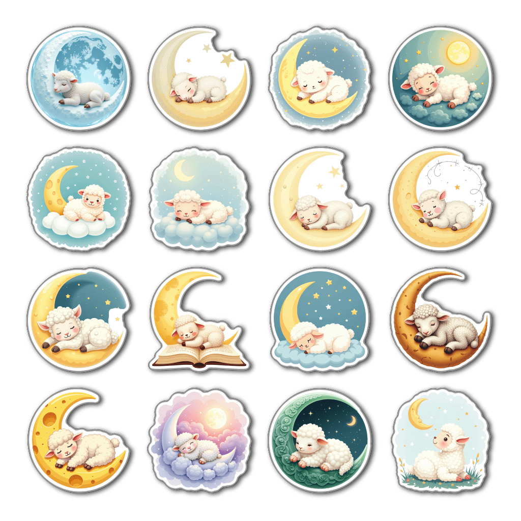 Cute Fridge Magnet Lamb Refrigerator Magnet Sleep Magnetic Sticker ...