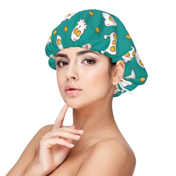 Cute Fried Egg Skull Silk Bonnet for Sleeping Women/Men, Adjustable Elastic Satin Bonnet Bonnet for Sleeping, Soft Similar Silk Curly Hair Bonnet for Sleeping