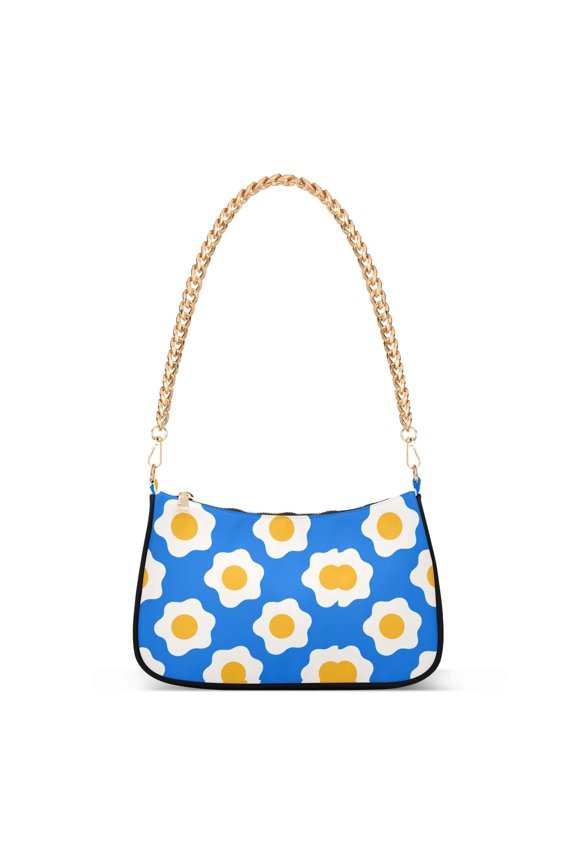 Cute Fried Eggs Women's Tote Bag Detachable Strap Chain Bag Lightweight Shoulder Purse
