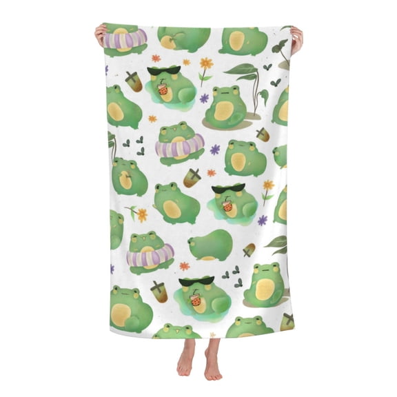 Cute Frog Bath Towel Soft and Highly Absorbent for Adults