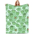 thumbnail image 1 of Cute Frog Blanket Loves Frogs Gifts for Kids Women Soft Warm Lightweight Cozy Cartoon Animal Throw Blankets for Bed Living Room Sofa Couch Birthday Decor 50x60in, 1 of 5