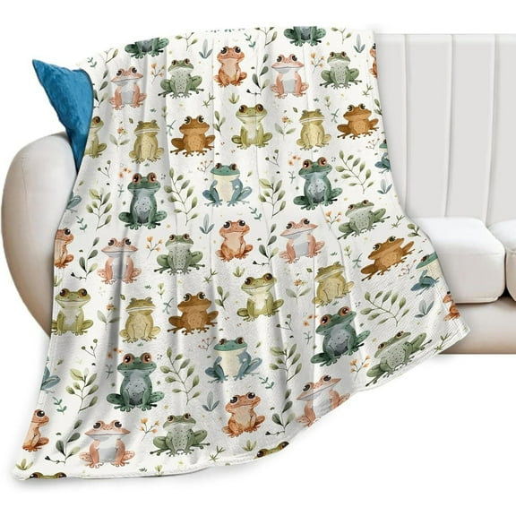 Cute Frog Blanket Super Soft Frog Blanket Comfortable Cute Plush Bedding Decorative Blanket Frog Gift for Men and Women