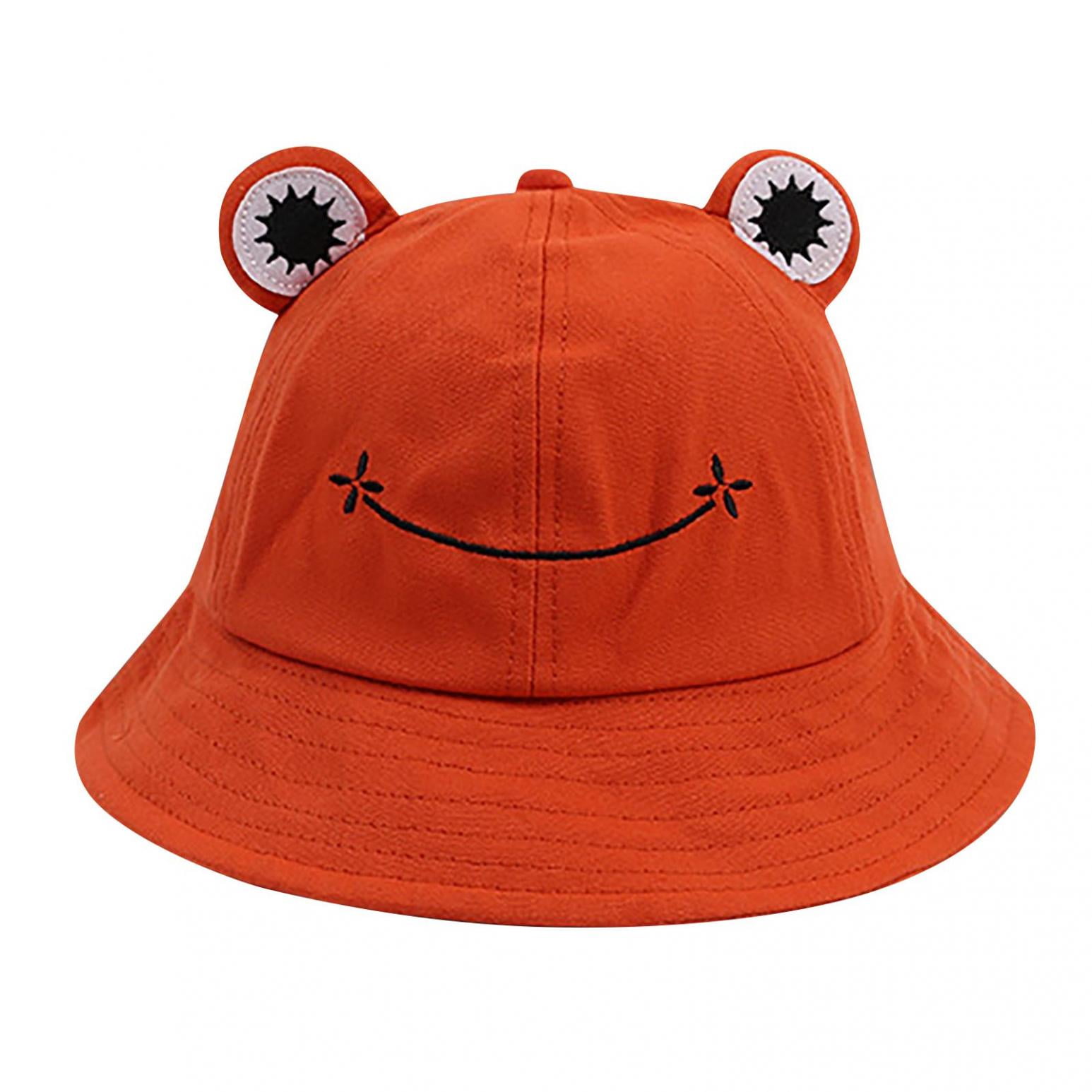 Cute Frog Bucket Hat ,Packable Reversible Parent-child Cap Fisherman Sun Hat  for Women Teen Girls Deals 