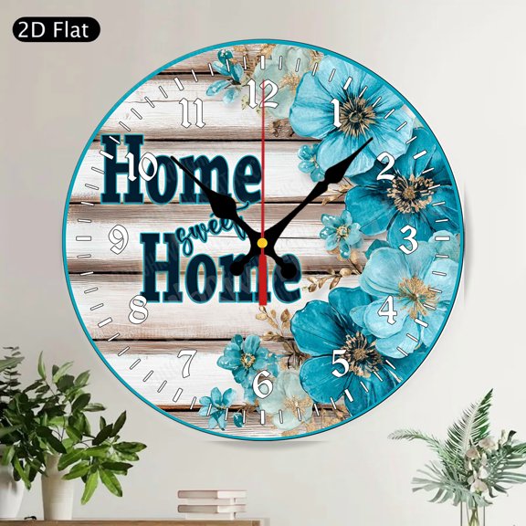 Cute Frog & Butterfly Spring Garden Welcome Round Wall Clock Silent Non Ticking Kids Room Decor