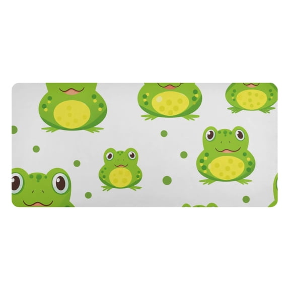 Cute Frog Desk Mats Large Mouse Pad Long Keyboard Computer Rubber Base Non-Slip Mats Accessories Decor for Office Home 16.5"x35.4"