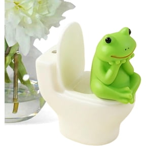 Cute Frog Figurines Collectible Desktop Sculpture Bathroom Shelf Decor