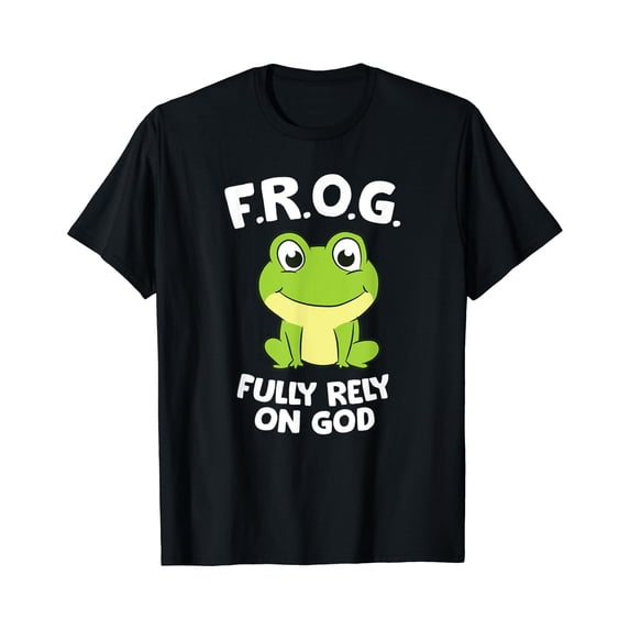 Cute Frog Fully Rely On God Christian Frog T-Shirt - Walmart.com