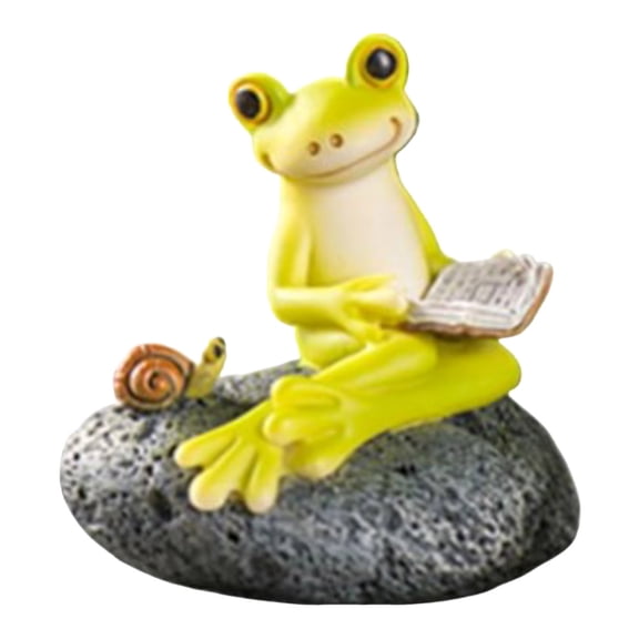 Cute Garden Statue Miniature Fairy Garden & Terrarium Reading Book on Turtle Statue Figurines Sculptures Porch Outside Decorations for Yard Patio Ornaments
