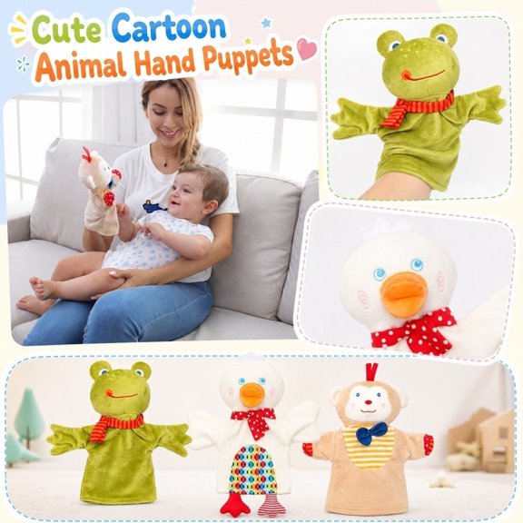 Cute Frog Hand Puppet for , Soft Animal Plush Puppet for Interactive Storytelling, Educational Toy for Imaginative Play, Perfect Easter Gifts for , 1Pack Green