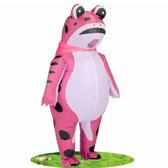 Cute Frog Inflatable Funny Inflatable With Air Pump For Festival Party Instant Party & Hilarious Fun 30-Second Quick Inflation Comfortable & Durable Wear 5.5' to 6.2'