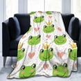 thumbnail image 1 of Cute Frog Lovely Cartoon Blanket, Soft Blankets Flannel Bed Throw Cozy Lightweight Plush Gifts for Kids Boys Girls Women Men Sofa Couch Bedroom Living Rooms Warm All Season, Home Decor, Small 50"x40", 1 of 5