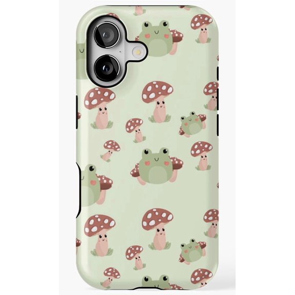 Cute Frog Mushroom Cottagecore Art Phone Case for iPhone 17 16 15 14 13 12 11 Pro Max