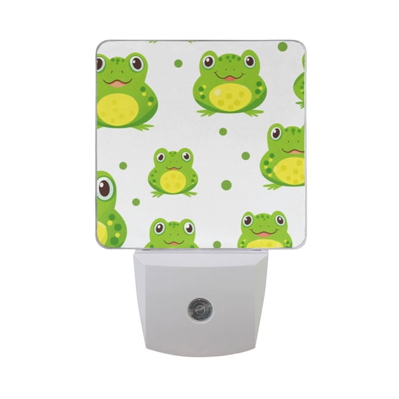 Cute Frog Night Light LED Dusk to Dawn Auto Sensor Night Lamp Plug-in Nightlight for Bedroom Hallway Kitchen 2 PCs