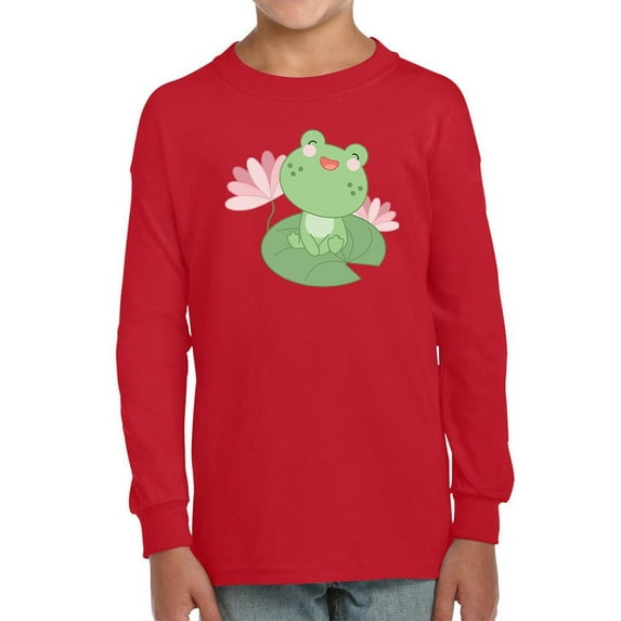 Cute Frog On A Water Lily Leaf Long Sleeve Toddler -Image by Shutterstock, 4 Toddler