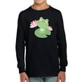 thumbnail image 1 of Cute Frog On A Water Lily Leaf Long Sleeve Toddler -Image by Shutterstock,  5 Toddler, 1 of 4