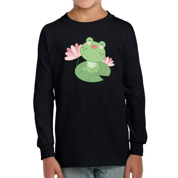 Cute Frog On A Water Lily Leaf Long Sleeve Toddler -Image by Shutterstock, 5 Toddler