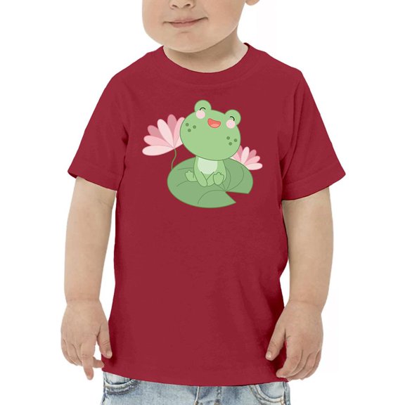 Cute Frog On A Water Lily Leaf T-Shirt Toddler -Image by Shutterstock,  3 Toddler
