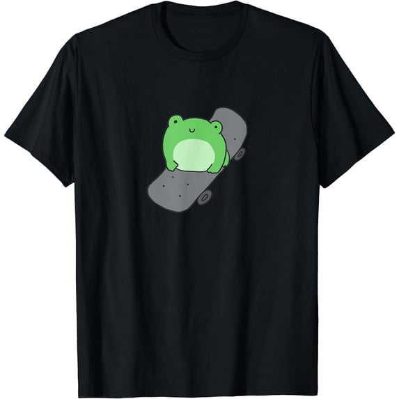 Cute Frog On Skateboard, Kawaii Aesthetic Frog T-Shirt , Vintage T ...