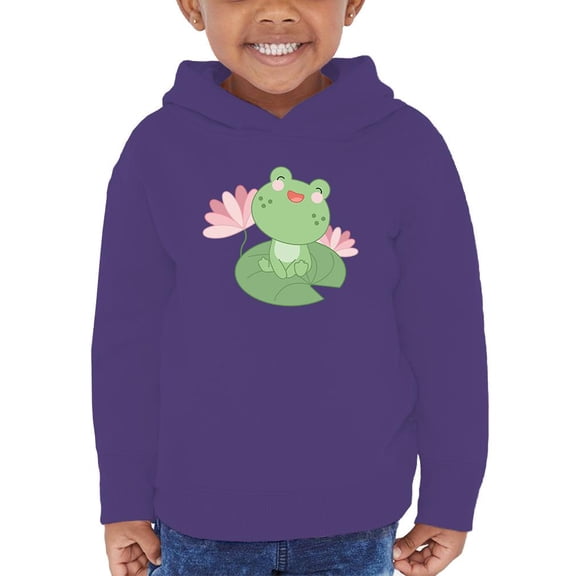 Cute Frog On Water Lily Hoodie Toddler -Image by Shutterstock,  4 Toddler