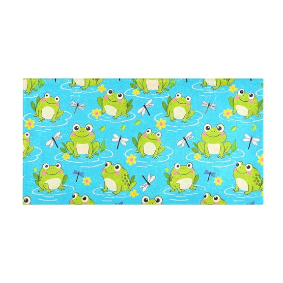 Cute Frog Pattern Bath Mat 39x20 Inch Soft Absorbent Non-Slip Plush Bathroom Rug for Floor