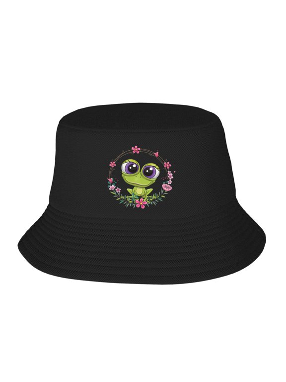 Cute Frog Pattern Bucket Hat For Womens And Mens Outdoor Beach Fisherman Hat Sun Hat