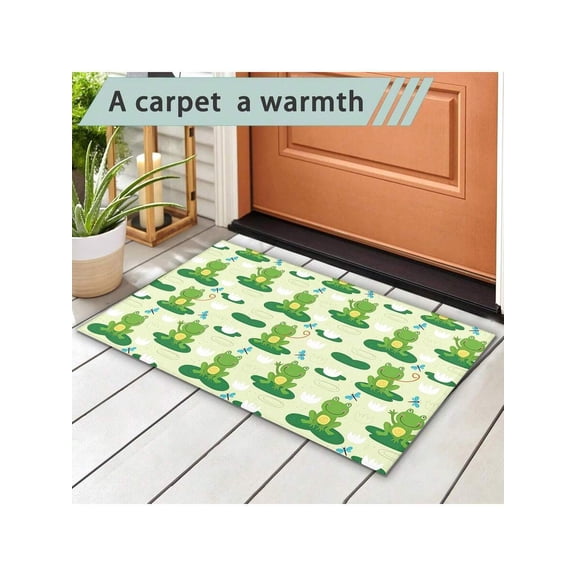 Cute Frog Pattern Door Mat, Waterproof Non-Slip Entrance Mat For Indoor Outdoor Use