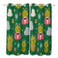 thumbnail image 1 of Cute Frog Pattern with Hearts 2 Panels Blackout Curtains for Bedroom Living Room Drapes Kitchen Room Window Blackout Curtain Grommet, 1 of 6