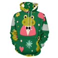 thumbnail image 1 of Cute Frog Pattern with Hearts Men's Women Vintage 3D Hooded Sweatshirt - All-Season Loose Fit Streetwear, 1 of 6