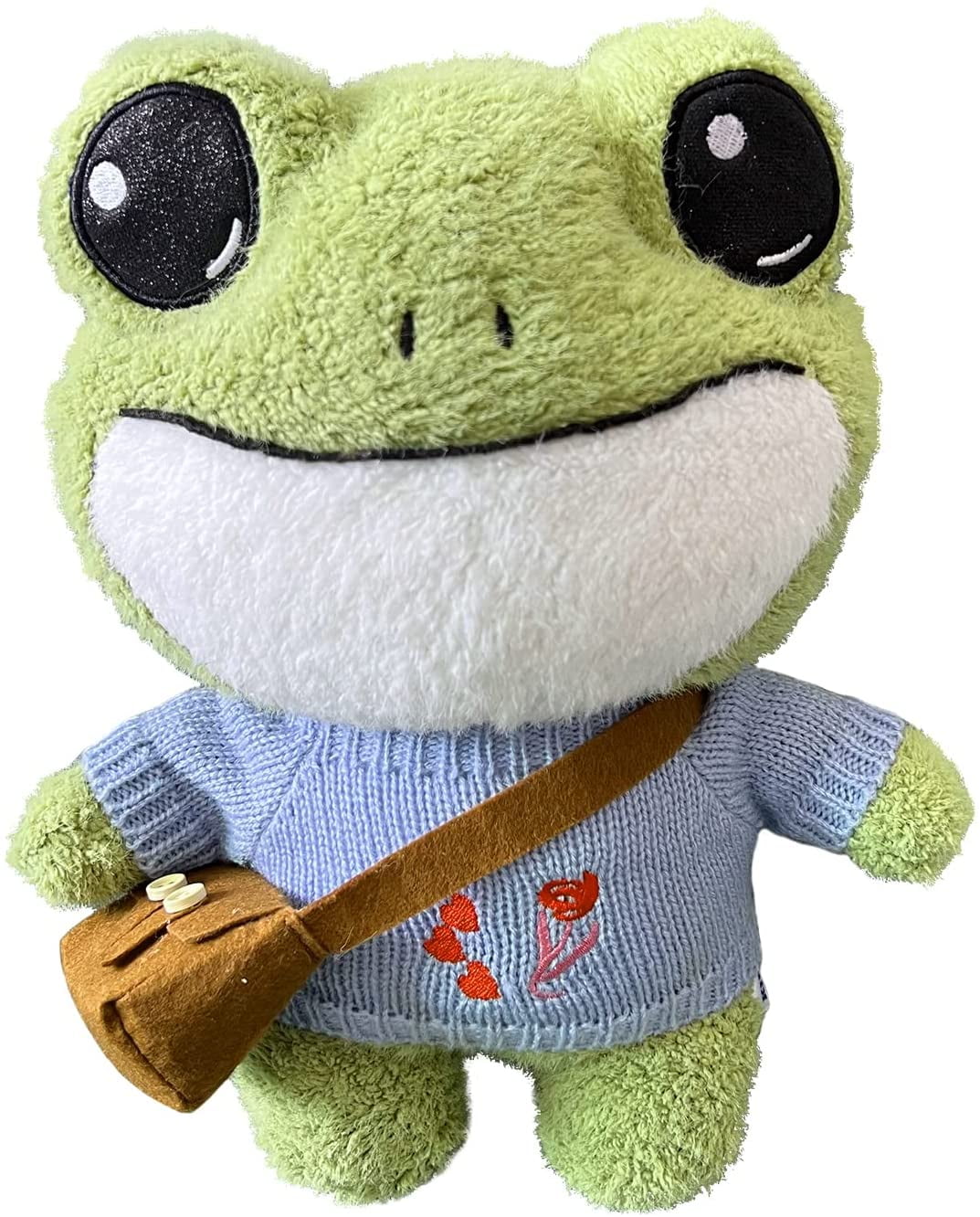 Kufutee Cute Frog Plush Stuffed Animal w/ Sweater Clothes & Backpack, Soft Frog Plush Doll Toys, Fluffy Toy Frog Plushie Christmas Birthday Gifts for
