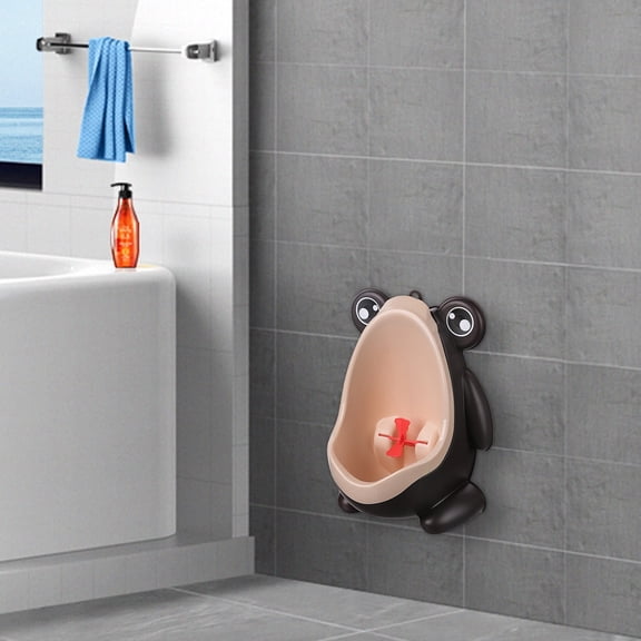 Cute Frog Potty Training Urinal for Boys with Funny Aiming Target(Brown)