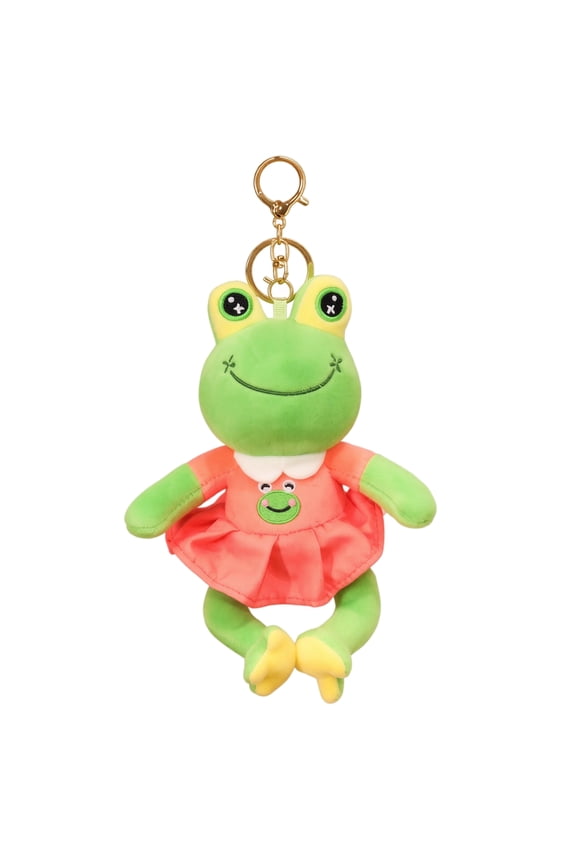 Cute Frog Prince Princess Plush Keychain, Soft Stuffed Frog Doll Bag Charm, Cartoon Animal Plush Pendant Gift for Backpack Decor