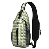 Cute Frog Print Sling Backpack, Lightweight Crossbody Daypack with ...